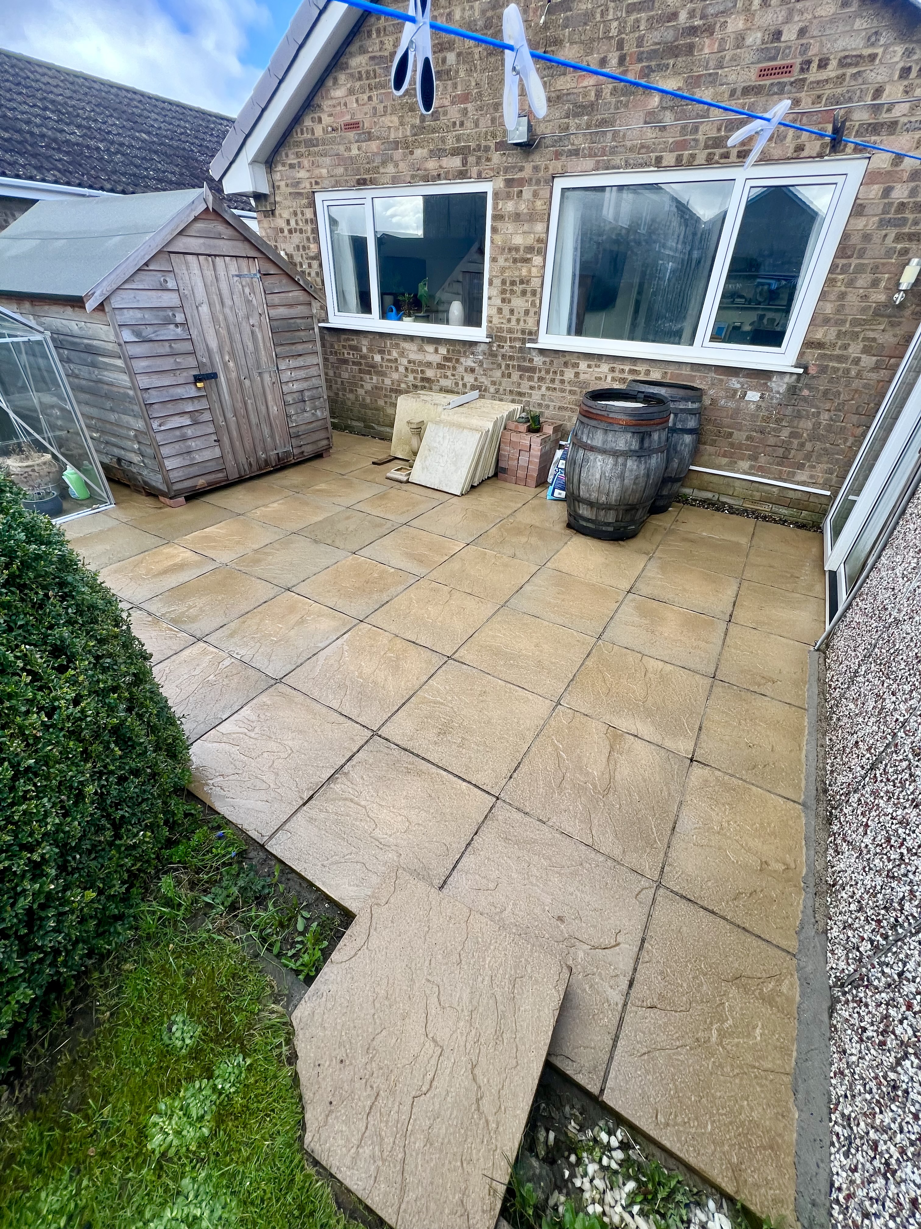 Clean surface after pressure washing